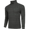 COOFANDY Men’s Slim Fit Turtleneck Sweater Casual Twisted Knitted Pullover(Charcoal Grey)