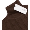 COOFANDY Men’s Slim Fit Turtleneck Sweater Casual Twisted Knitted Pullover(Dark Brown)