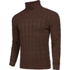COOFANDY Men’s Slim Fit Turtleneck Sweater Casual Twisted Knitted Pullover(Dark Brown)