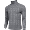 COOFANDY Men’s Slim Fit Turtleneck Sweater Casual Twisted Knitted Pullover(Dark Gray)