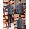 COOFANDY Men’s Slim Fit Turtleneck Sweater Casual Twisted Knitted Pullover(Dark Gray)