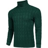 COOFANDY Men’s Slim Fit Turtleneck Sweater Casual Twisted Knitted Pullover(Green)
