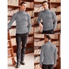 COOFANDY Men’s Slim Fit Turtleneck Sweater Casual Twisted Knitted Pullover(Grey)