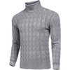 COOFANDY Men’s Slim Fit Turtleneck Sweater Casual Twisted Knitted Pullover(Grey)