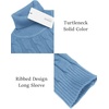 COOFANDY Men’s Slim Fit Turtleneck Sweater Casual Twisted Knitted Pullover(Light Blue)