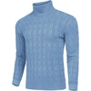 COOFANDY Men’s Slim Fit Turtleneck Sweater Casual Twisted Knitted Pullover(Light Blue)