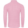 COOFANDY Men’s Slim Fit Turtleneck Sweater Casual Twisted Knitted Pullover(Light Pink)