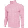 COOFANDY Men’s Slim Fit Turtleneck Sweater Casual Twisted Knitted Pullover(Light Pink)
