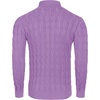 COOFANDY Men’s Slim Fit Turtleneck Sweater Casual Twisted Knitted Pullover(Light Purple)