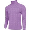 COOFANDY Men’s Slim Fit Turtleneck Sweater Casual Twisted Knitted Pullover(Light Purple)