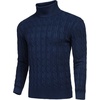 COOFANDY Men’s Slim Fit Turtleneck Sweater Casual Twisted Knitted Pullover(Navy Blue)