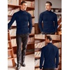 COOFANDY Men’s Slim Fit Turtleneck Sweater Casual Twisted Knitted Pullover(Navy Blue)