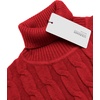 COOFANDY Men’s Slim Fit Turtleneck Sweater Casual Twisted Knitted Pullover(Red)