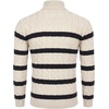 COOFANDY Men’s Slim Fit Turtleneck Sweater Casual Twisted Knitted Pullover(Striped-black & Apricot)