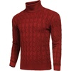 COOFANDY Men’s Slim Fit Turtleneck Sweater Casual Twisted Knitted Pullover(Wine Red)