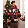 Coofandy Ugly Christmas Sweater Men Xmas Sweater Knitted Cardigan Holiday(Black_santa)