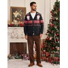 Coofandy Ugly Christmas Sweater Men Xmas Sweater Knitted Cardigan Holiday(Black_santa)