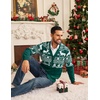 Coofandy Ugly Christmas Sweater Men Xmas Sweater Knitted Cardigan Holiday(Green_reindeer)