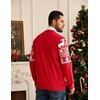 Coofandy Ugly Christmas Sweater Men Xmas Sweater Knitted Cardigan Holiday(Red_reindeer)
