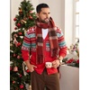Coofandy Ugly Christmas Sweater Men Xmas Sweater Knitted Cardigan Holiday(Xmas Letter)