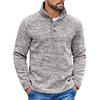COOFANDY Men’s Casual Pullover Sweater Quarter Button Fleece Sweatshirt Knitted Thermal Sweaters(Light Heather Gray)
