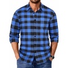 COOFANDY Mens Flannel Shirts Long Sleeve Plaid Casual Button Down Shirt(Buffalo Black Blue)