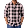 COOFANDY Mens Flannel Shirts Long Sleeve Plaid Casual Button Down Shirt(Buffalo Black Pink)