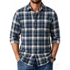COOFANDY Mens Flannel Shirts Long Sleeve Plaid Casual Button Down Shirt(Plaid – Blue White)