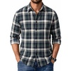 COOFANDY Mens Flannel Shirts Long Sleeve Plaid Casual Button Down Shirt(Plaid – White Green)