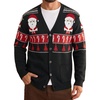 Coofandy Ugly Christmas Sweater Men Xmas Sweater Knitted Cardigan Holiday(Black_santa)