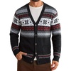 Coofandy Ugly Christmas Sweater Men Xmas Sweater Knitted Cardigan Holiday(Black_snowflake)