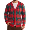 Coofandy Ugly Christmas Sweater Men Xmas Sweater Knitted Cardigan Holiday(Xmas Argyle)