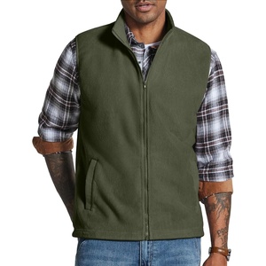 COOFANDY Men’s Polar Fleece Vest Lightweight Sleeveless Zip Up Jacket Warm(Army Green 02)