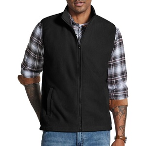 COOFANDY Men’s Polar Fleece Vest Lightweight Sleeveless Zip Up Jacket Warm(Black)