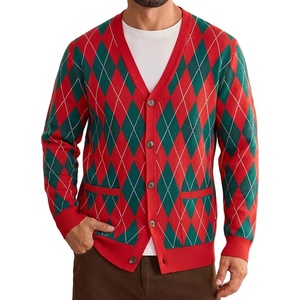 Coofandy Ugly Christmas Sweater Men Xmas Sweater Knitted Cardigan Holiday(Xmas Argyle)