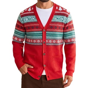 Coofandy Ugly Christmas Sweater Men Xmas Sweater Knitted Cardigan Holiday(Xmas Letter)