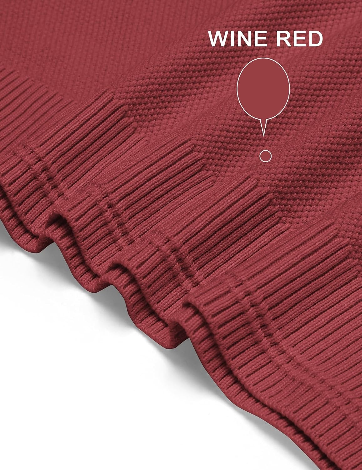 image:imageCOOFANDY Mens Crew Neck Sweaters Long Sleeve Lightweight Pullover SweaterWine Red