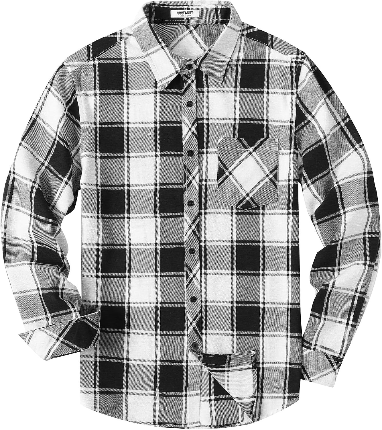 image:imageCOOFANDY Mens Flannel Plaid Shirts Long Sleeve Caual Button Down ShirtsBlack