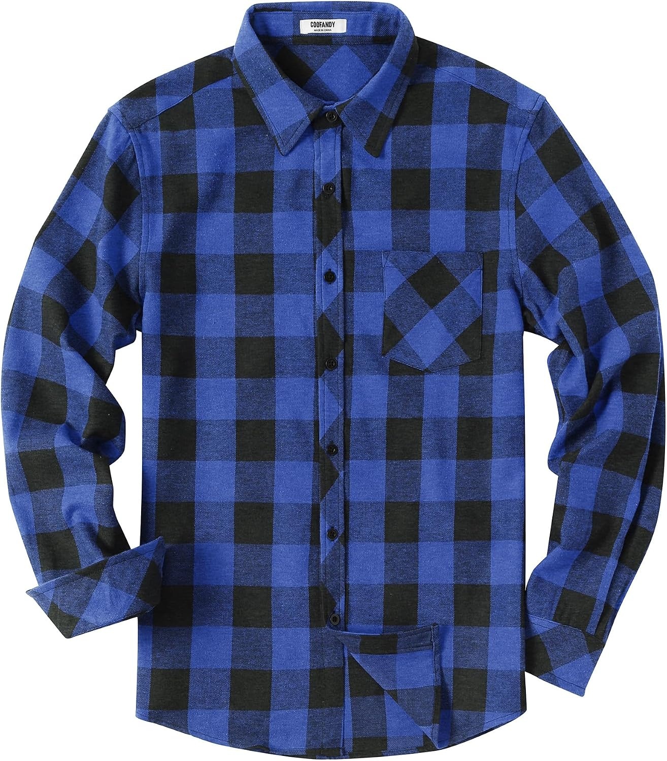 image:imageCOOFANDY Mens Flannel Plaid Shirts Long Sleeve Caual Button Down ShirtsBlue