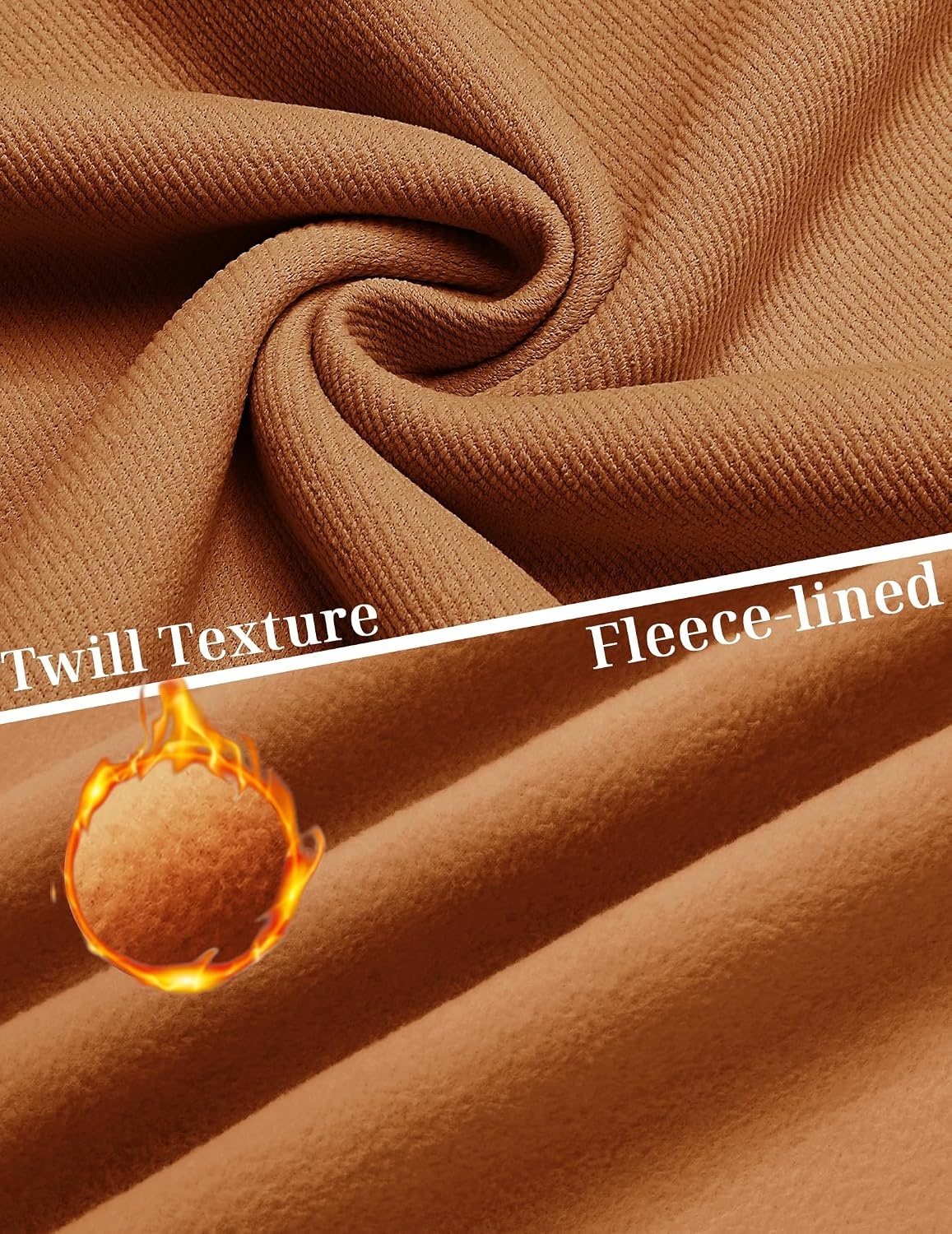 image:imageCOOFANDY Mens Quarter Zip Pullover Fleece Sweatshirt Casual Quilt SweaterLight Brown