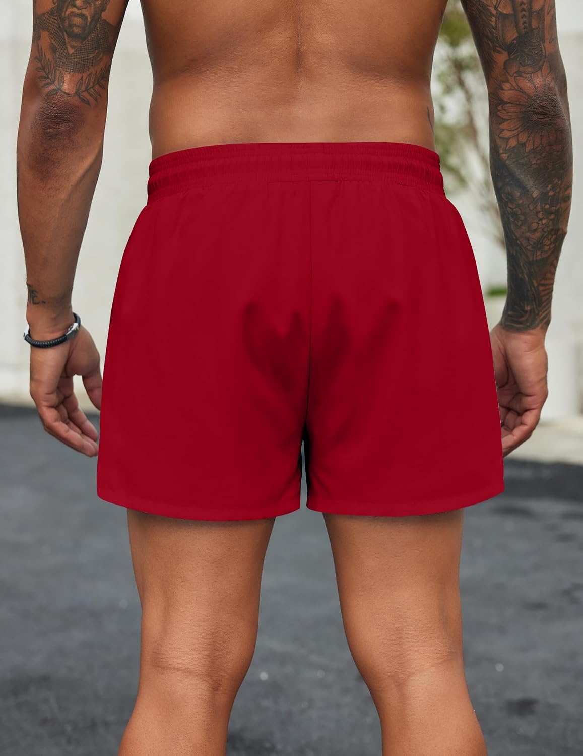 image:imageCOOFANDY Mens Swim Trunks Quick Dry Bathing Suit with Pockets Swimwear Beach Board Short Swimsuit SXXLWine Red