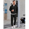 COOFANDY 2 Piece Set for Men Sweatsuit 1/4 Zip Sweatshirt and Jogger pants(All Black)