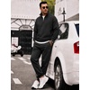 COOFANDY 2 Piece Set for Men Sweatsuit 1/4 Zip Sweatshirt and Jogger pants(All Black)