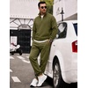 COOFANDY 2 Piece Set for Men Sweatsuit 1/4 Zip Sweatshirt and Jogger pants(Army Green)