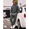 COOFANDY 2 Piece Set for Men Sweatsuit 1/4 Zip Sweatshirt and Jogger pants(Dark Grey)