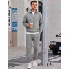 COOFANDY 2 Piece Set for Men Sweatsuit 1/4 Zip Sweatshirt and Jogger pants(Light Grey)