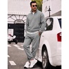 COOFANDY 2 Piece Set for Men Sweatsuit 1/4 Zip Sweatshirt and Jogger pants(Light Grey)
