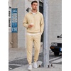 COOFANDY 2 Piece Set for Men Sweatsuit 1/4 Zip Sweatshirt and Jogger pants(Light Khaki)
