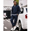 COOFANDY 2 Piece Set for Men Sweatsuit 1/4 Zip Sweatshirt and Jogger pants(Navy Blue)