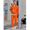 COOFANDY 2 Piece Set for Men Sweatsuit 1/4 Zip Sweatshirt and Jogger pants(Orange)